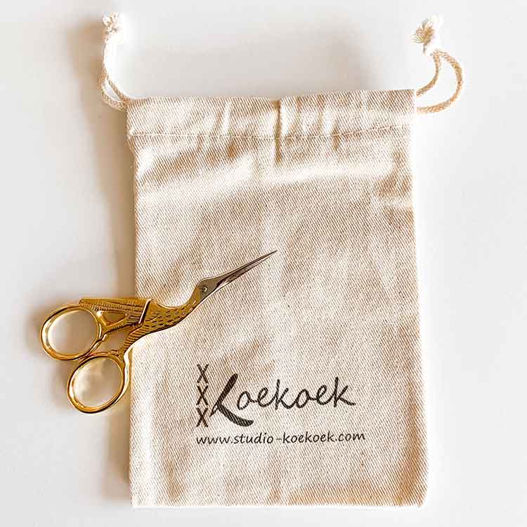 3.5" Gold Plated Stork Embroidery Scissors – Bent Handle Professional Quality BTS-651
