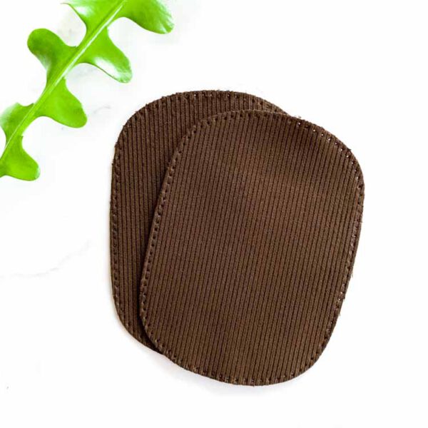 Two prepunched brown Corduroy repair patches Easy Iron on sew on