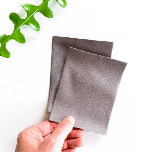 Two twill repair patches Iron on light gray patch Studio Koekoek