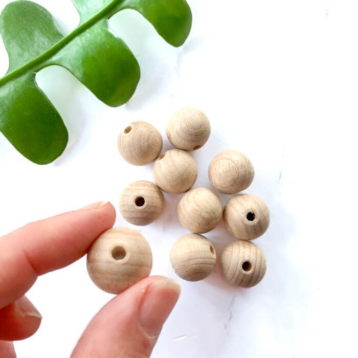 whitewood beads 18 mm natural wooden beads