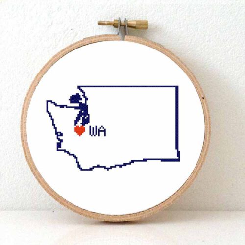 washington staat kaart kruissteek patroon