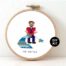 male knitter cross stitch kit