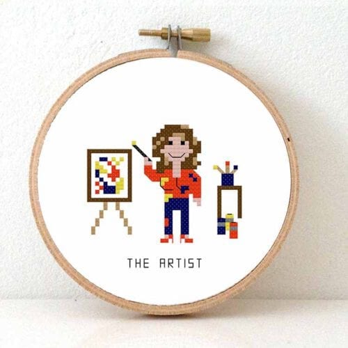 2 x Artist cross stitch pattern Studio Koekoek