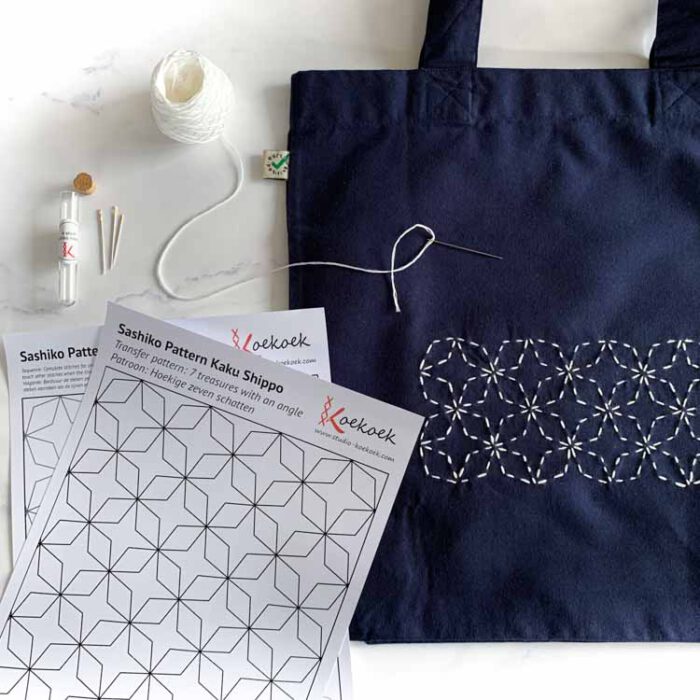 Sashiko draagtas pakket voor beginners