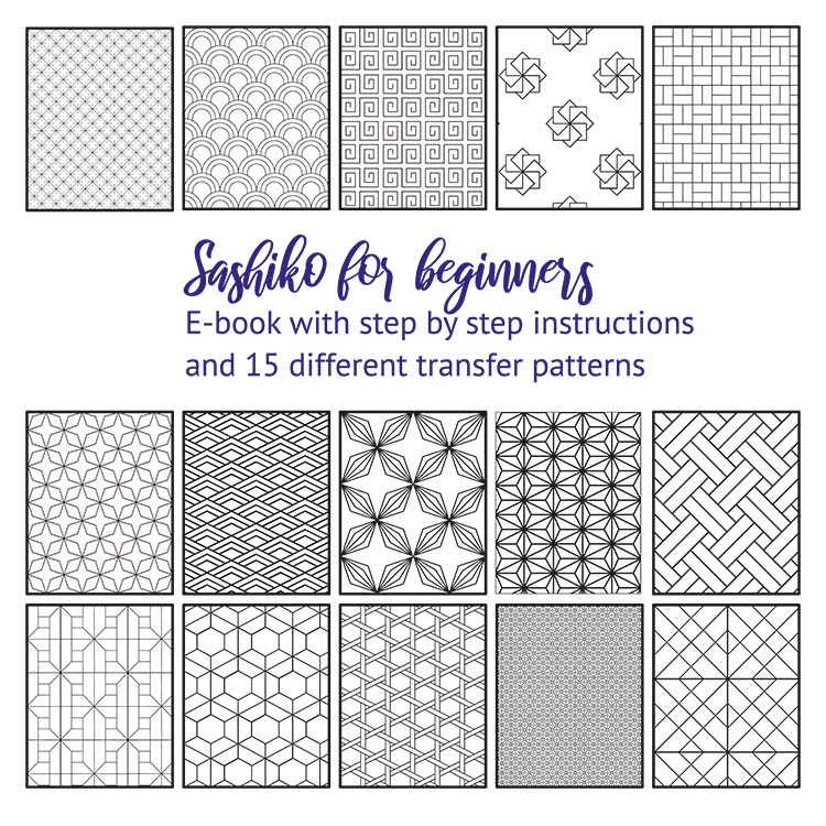 Sashiko patterns PDF with instructions - Studio Koekoek
