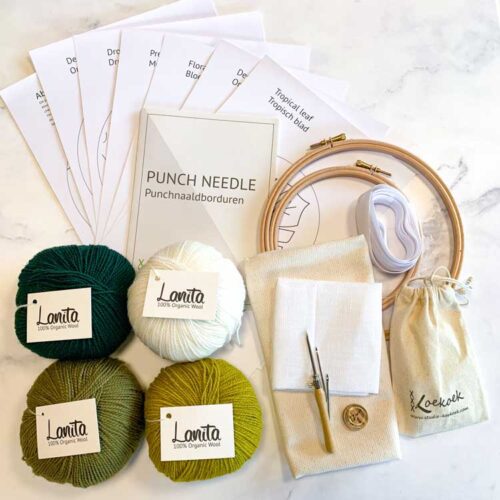 natural greens eco punch needle kit 3 size punch needle