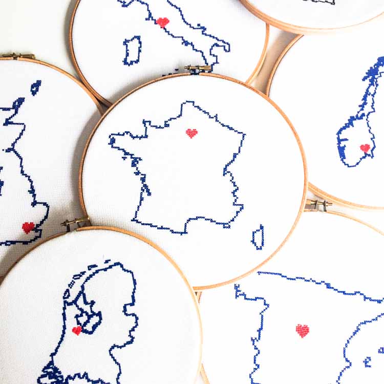 De originele collectie Stitch a Map kruissteek patronen 