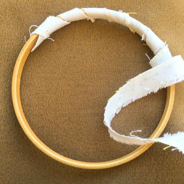 Prepare embroidery hoop for punch needle instructions