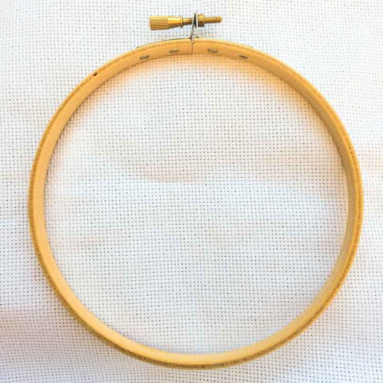 Prepare embroidery hoop for punch needle instructions 3