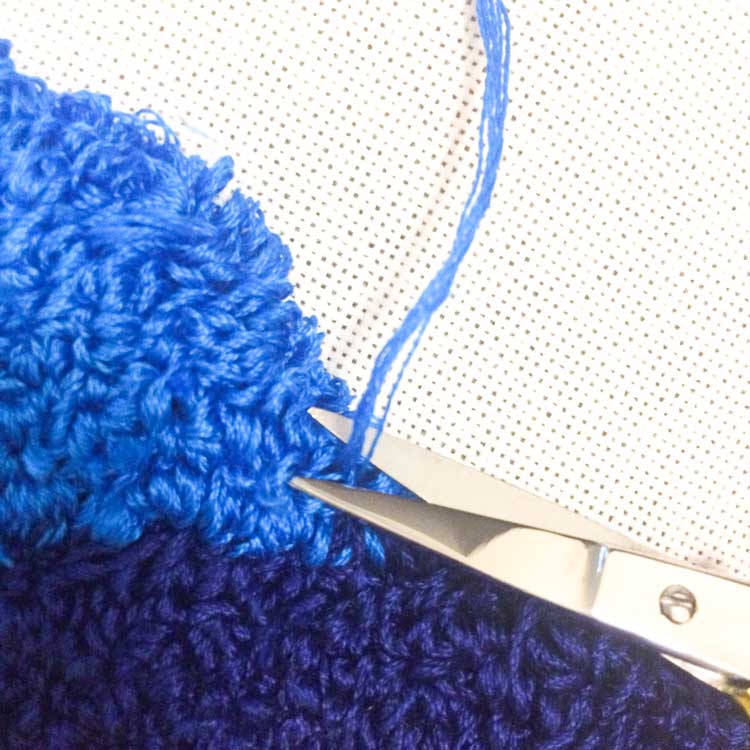 how to clean up your punch needle project