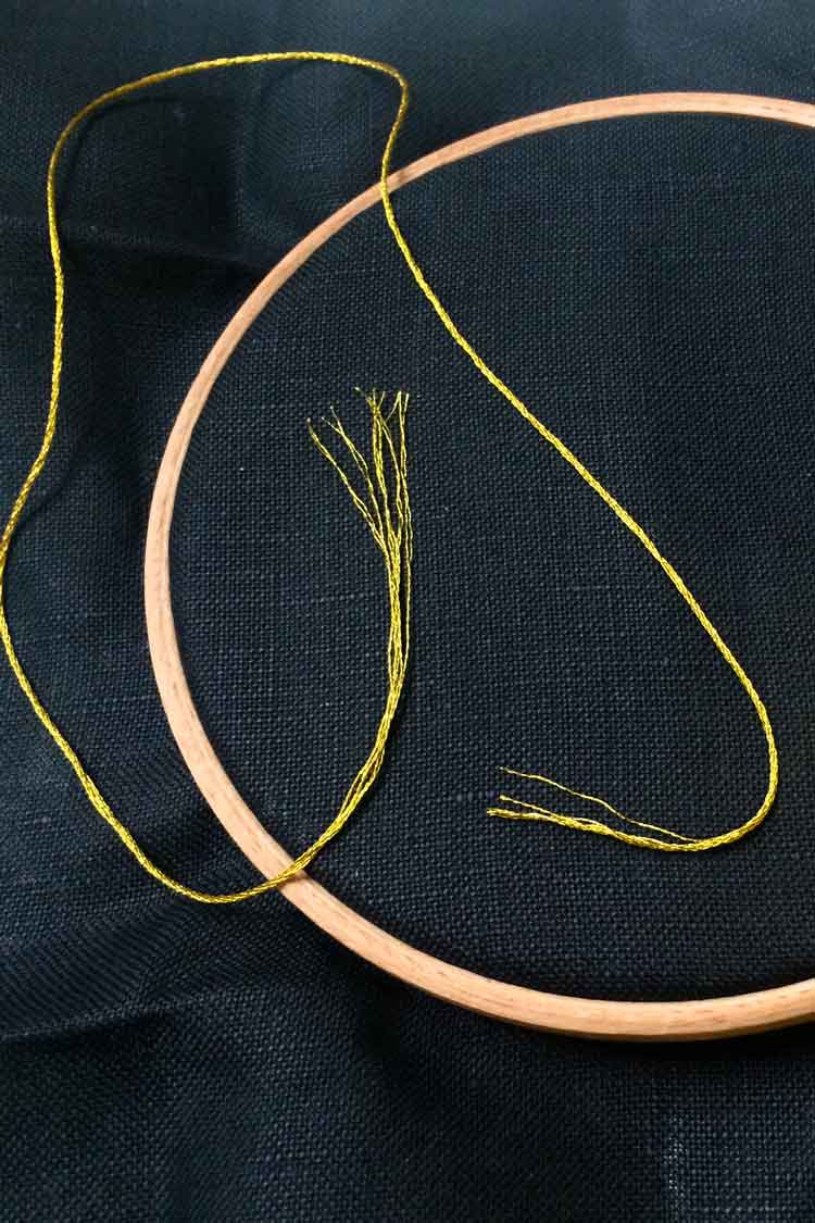 Use short pieces of embroidery floss