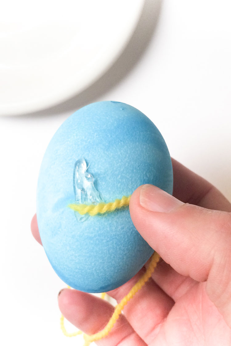 Easter egg yarn craft diy with kids