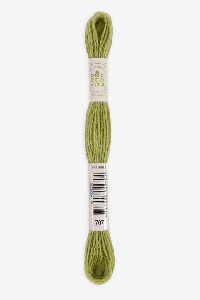 DMC Eco Vita 707 Lime Woald. Crewel embroidery thread. 16 meter skein ...