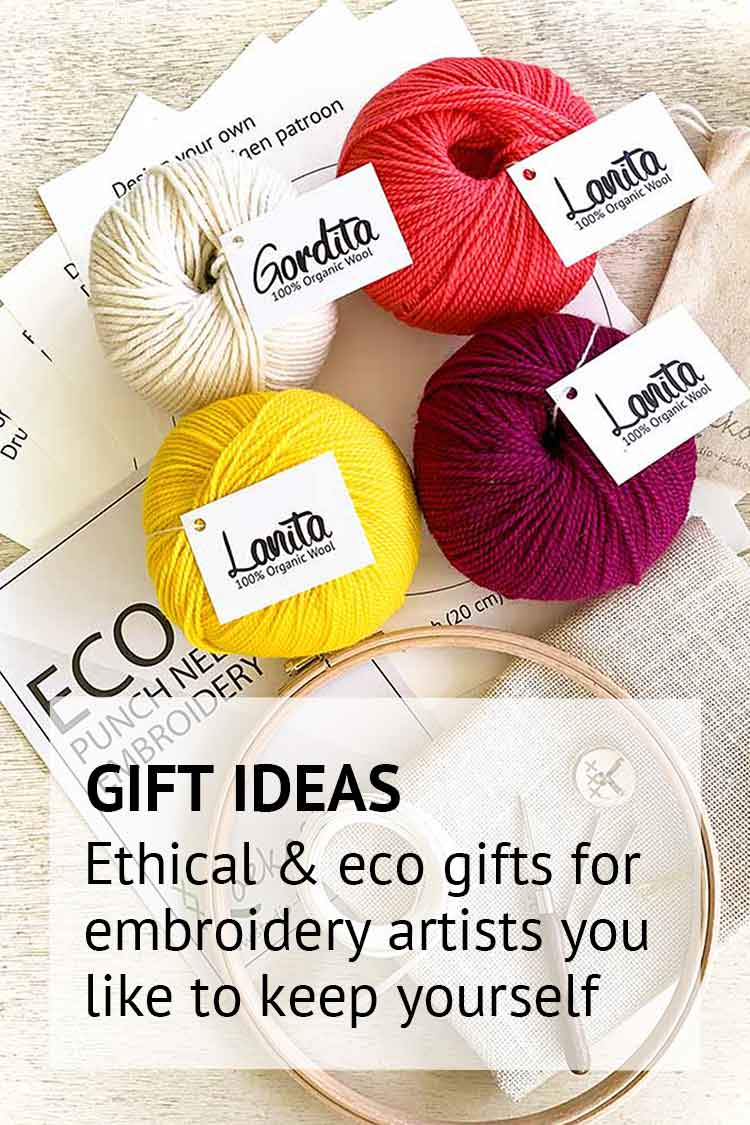 Ecological and ethical gift ideas for crafters cross stitchers and punch needle embroidery