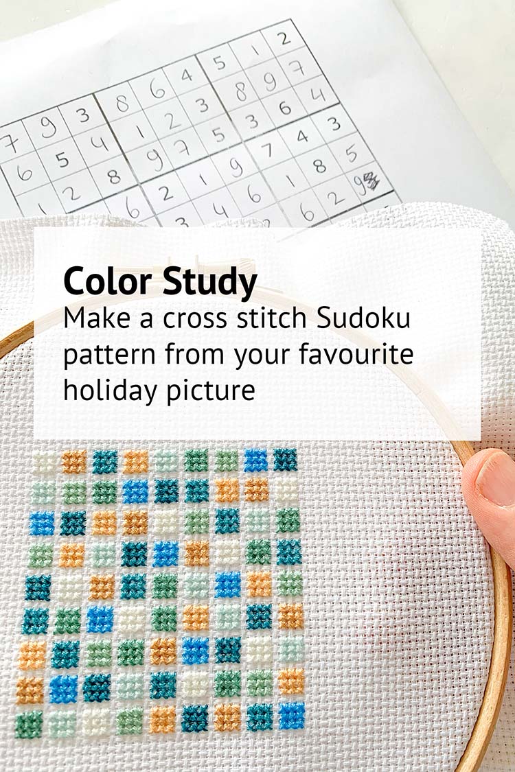 color study in cross stitch sudoku style blog EN