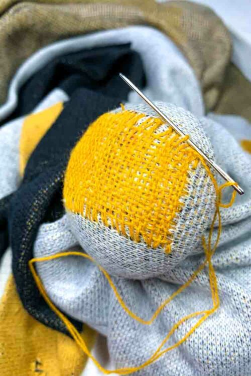 how to use a darning mushroom step 8