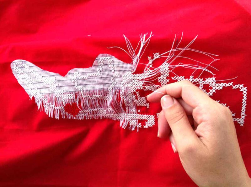 Cross Stitch Tutorial waste Canvas Studio Koekoek