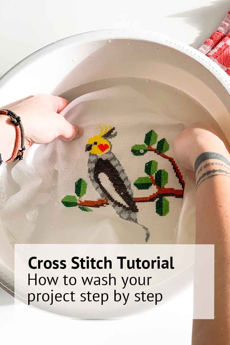 how to wash your cross stitch project