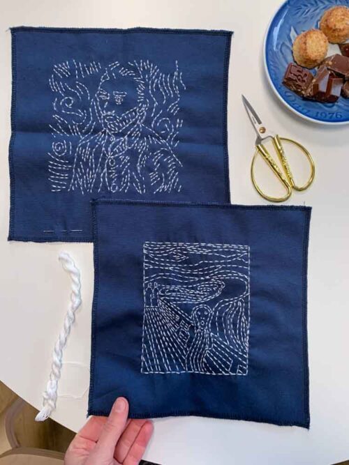 sashiko x impressionism workshop in amsterdam