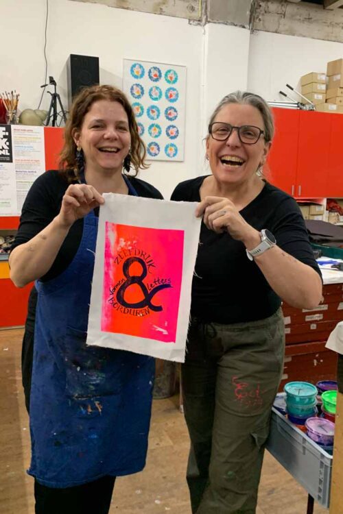 workshop zeefdruk x borduren in Amsterdam